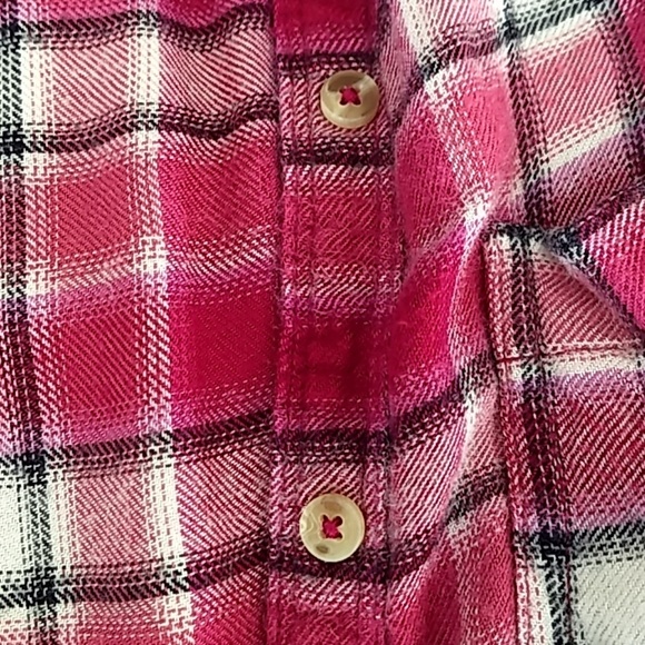Forever 21 Pink Plaid Button Down Top - Picture 3 of 4